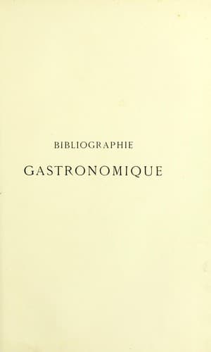 Bibliographie gastronomique