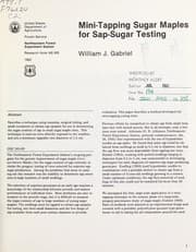 Mini-tapping sugar maples for sap-sugar testing