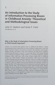Information processing biases and anxiety