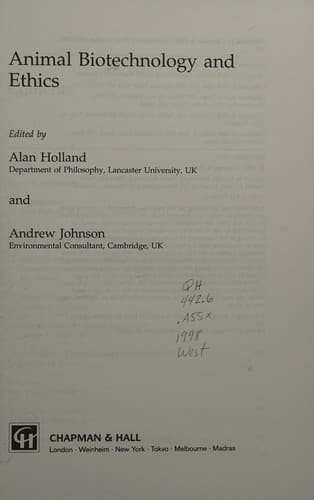 Animal biotechnology and ethics