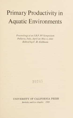 Primary productivity in aquatic environments