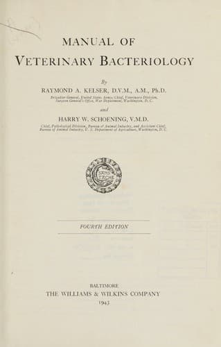 Manual of veterinary bacteriology