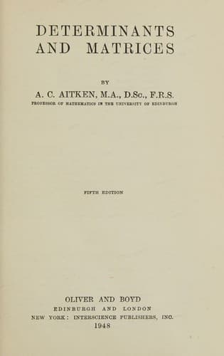 Determinants and matrices