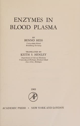 Enzymes in blood plasma