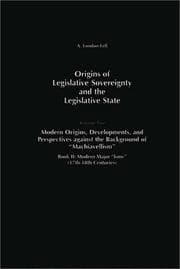 Origins of Legislative Sovereignty and the Legislative State