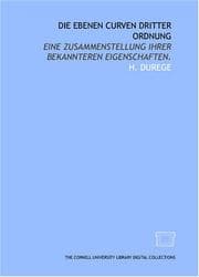 Die ebenen Curven dritter Ordnung