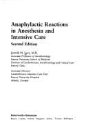 Anaphylactic reactions in anesthesia and intensive care