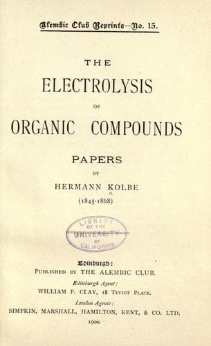 The electrolysis of organic compounds