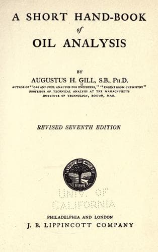 A short hand-book of oil analysis