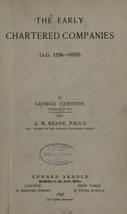 The early chartered companies (A.D. 1296-1858)