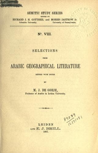 Selections from Arabic geographical literature