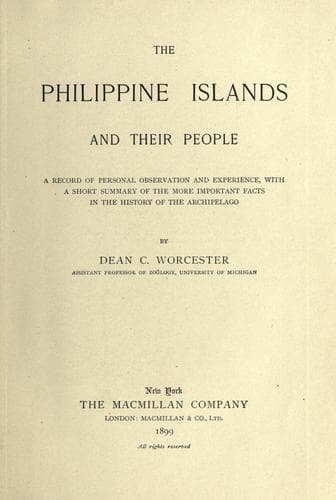 The Philippine Islands and their people