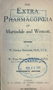 The extra pharmacopoeia of Martindale and Westcott