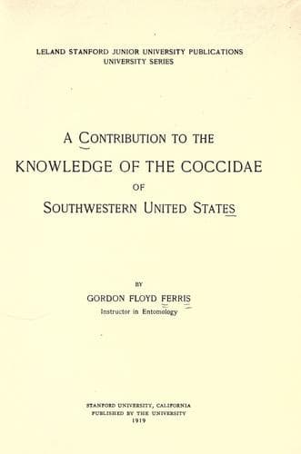 A contribution to the knowledge of the Coccidae of Southwestern United States