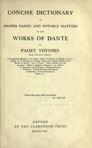 Concise dictionary of proper names and notable matters in the works of Dante