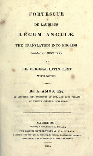 De laudibus legum Angliae