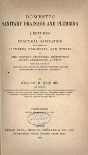 Domestic sanitary drainage and plumbing
