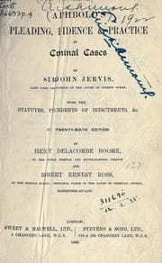 Summary of the law relative to pleading and evidence in criminal cases