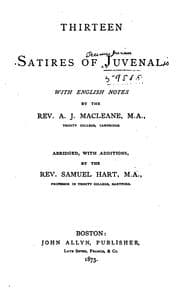 Thirteen satires of Juvenal