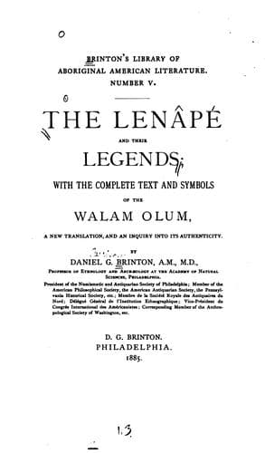 The Lenâpé and their legends