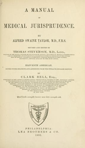 A manual of medical jurisprudence