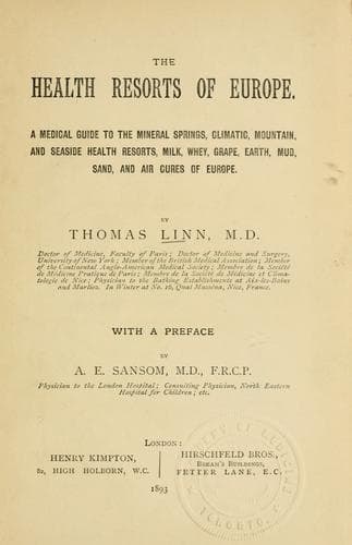 The health resorts of Europe