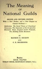 The meaning of national guilds