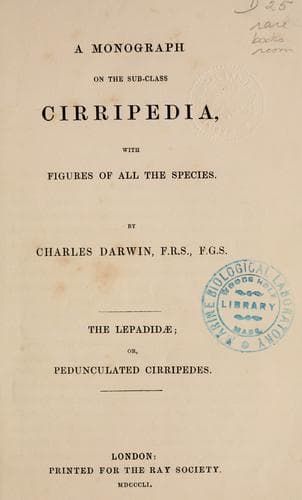 A monograph on the sub-class Cirripedia