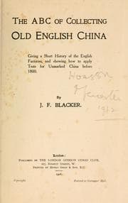 The ABC of collecting old English china