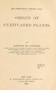 Origin of cultivated plants