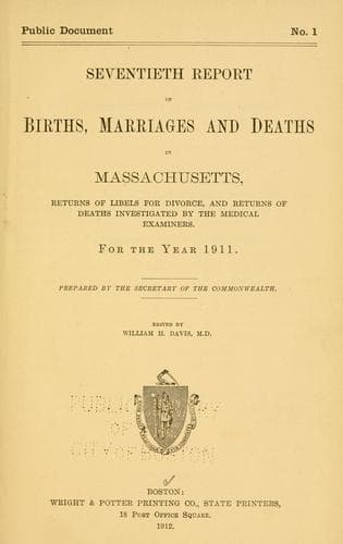 Annual report - vital statistics of Massachusetts. (title varies)
