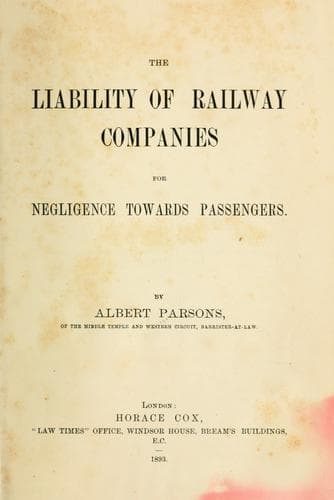 The liability of railway companies for negligence towards passengers