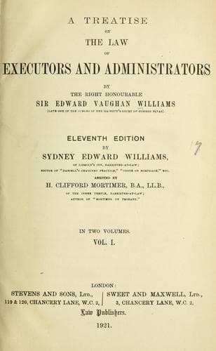 A treatise on the law of executors and administrators