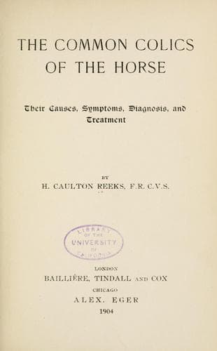 The common colics of the horse