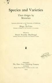 Species and varieties, their origin by mutation