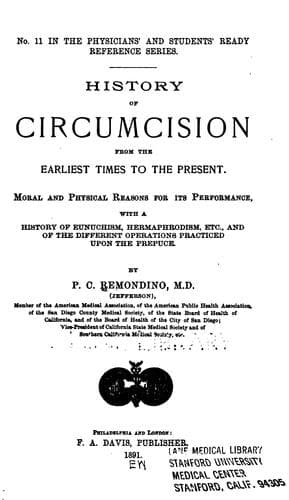 History of circumcision, from the earliest times to the present