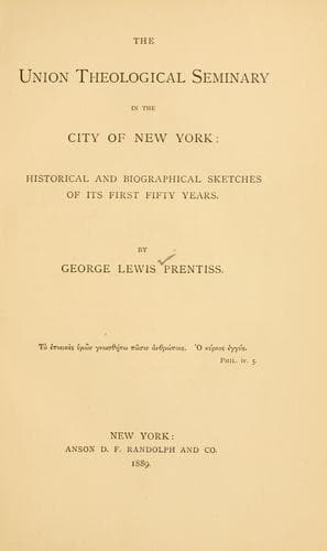The Union theological seminary in the city of New York
