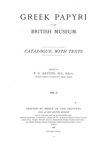 Greek papyri in the British Museum
