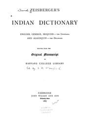 Zeisberger's Indian dictionary