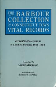 The Barbour collection of Connecticut town vital records