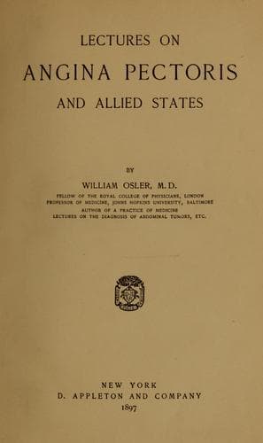 Lectures on angina pectoris and allied states