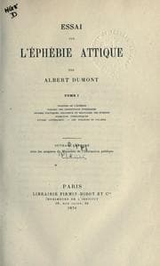 Essai sur l'éphébie attique