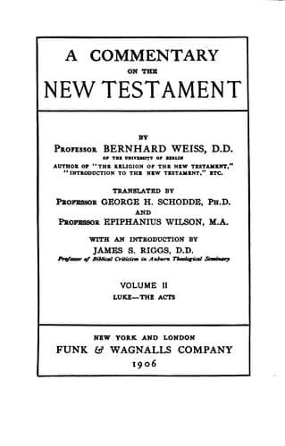 A Commentary on the New Testament