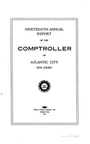 Annual Report of the Comptroller of Atlantic City, New Jersey