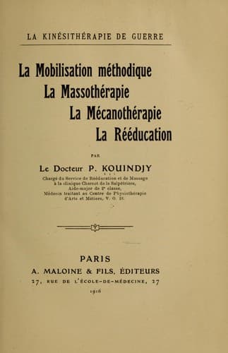 La kinésithérapie de guerre