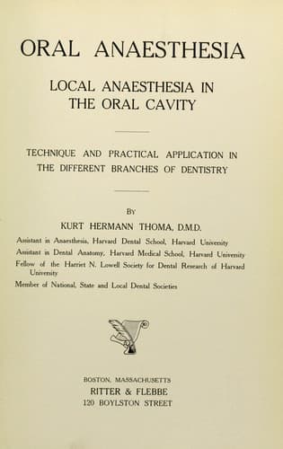Oral anaesthesia; local anaesthesia in the oral cavity