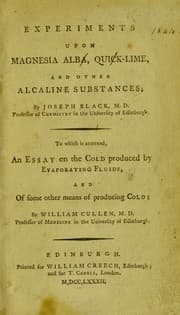 Experiments upon magnesia alba, quick-lime, and other alcaline substances