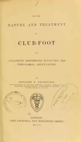 On the nature and treatment of club-foot