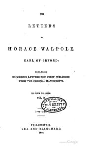 The Letters of Horace Walpole