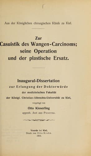 Zur Casuistik des Wangen-Carcinoms